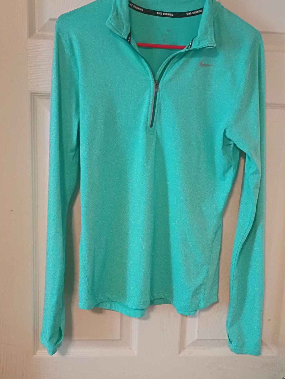 Nike Mint Green Quarter-Zip Long Sleeve Top